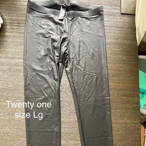 Size large pleather leggings